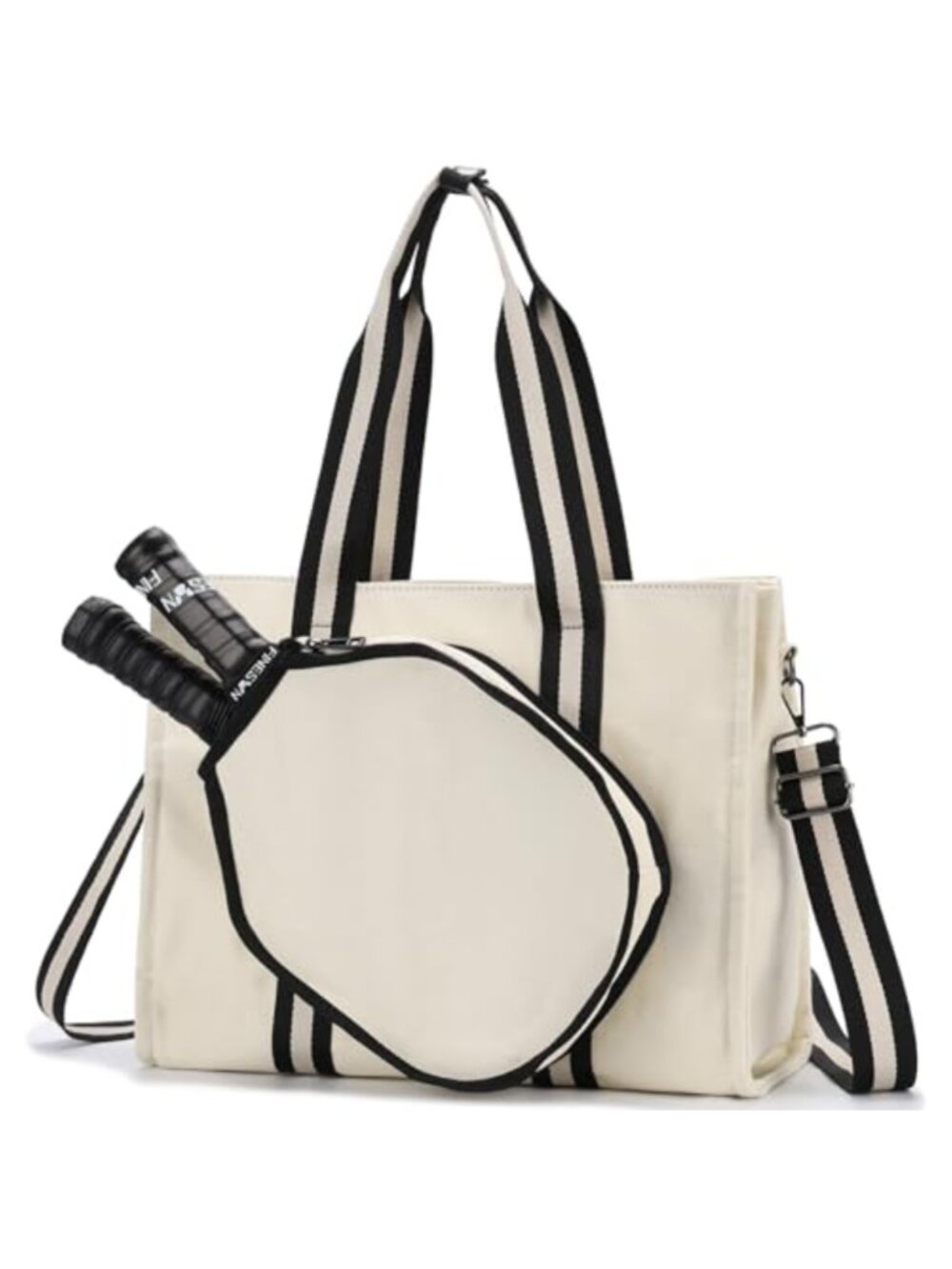 Canvas Pickleball Tote Bag Crossbody Paddle Holder Gym Bag